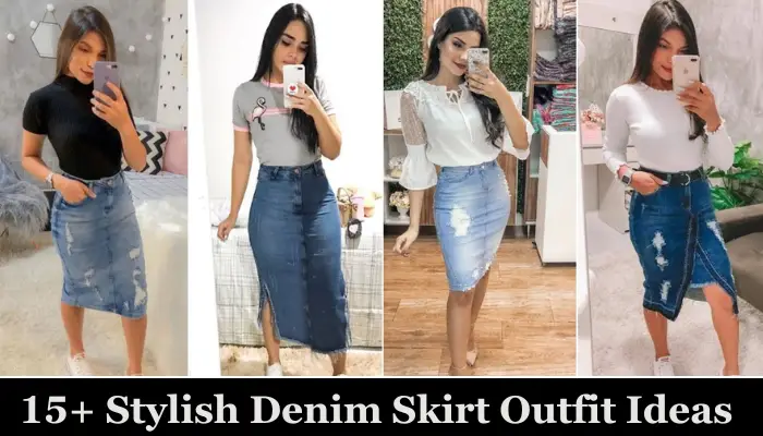 15+ Stylish Denim Skirt Outfit Ideas