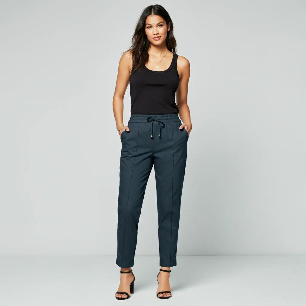 Basic Tank with Drawstring Dress Pants