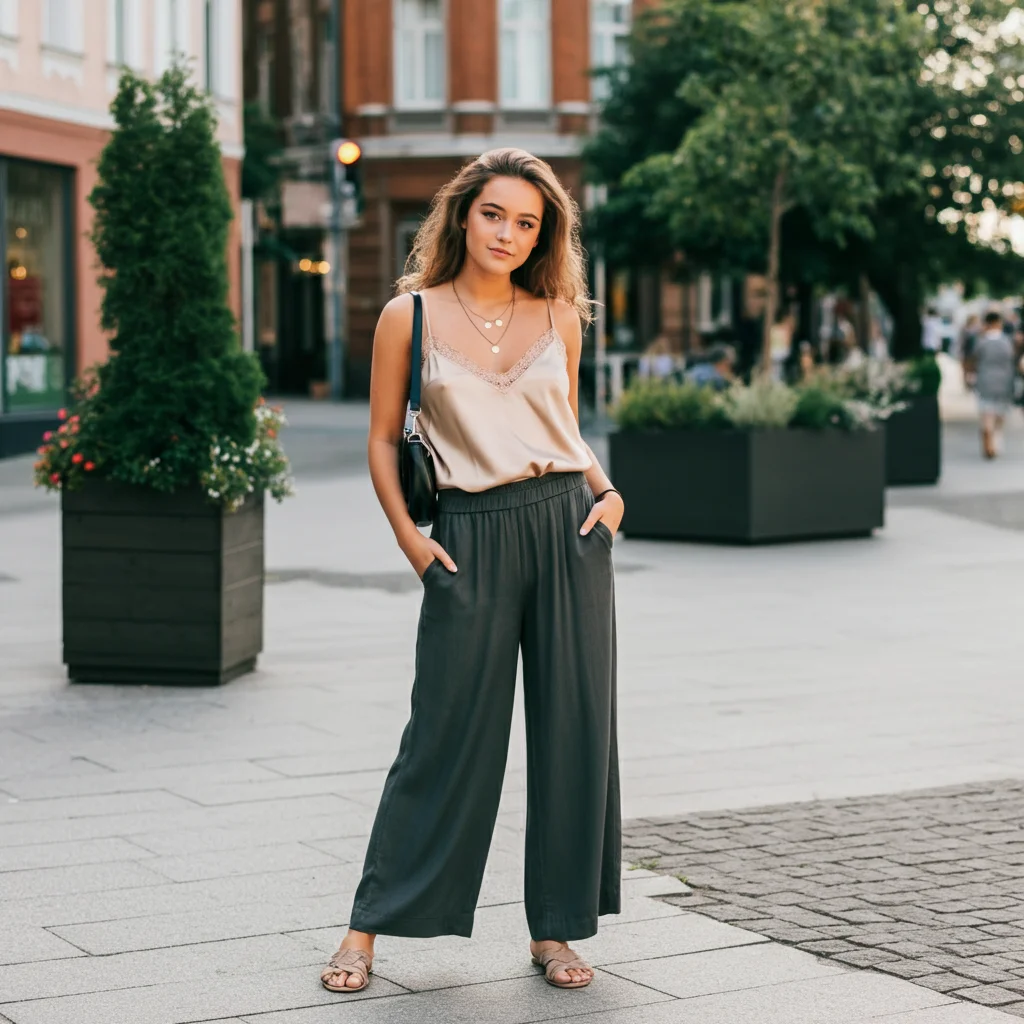 Camisole with Wide-Legged Pants
