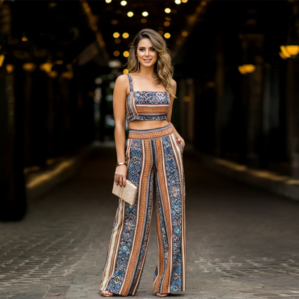 Crop Top with Wide-Leg Pants