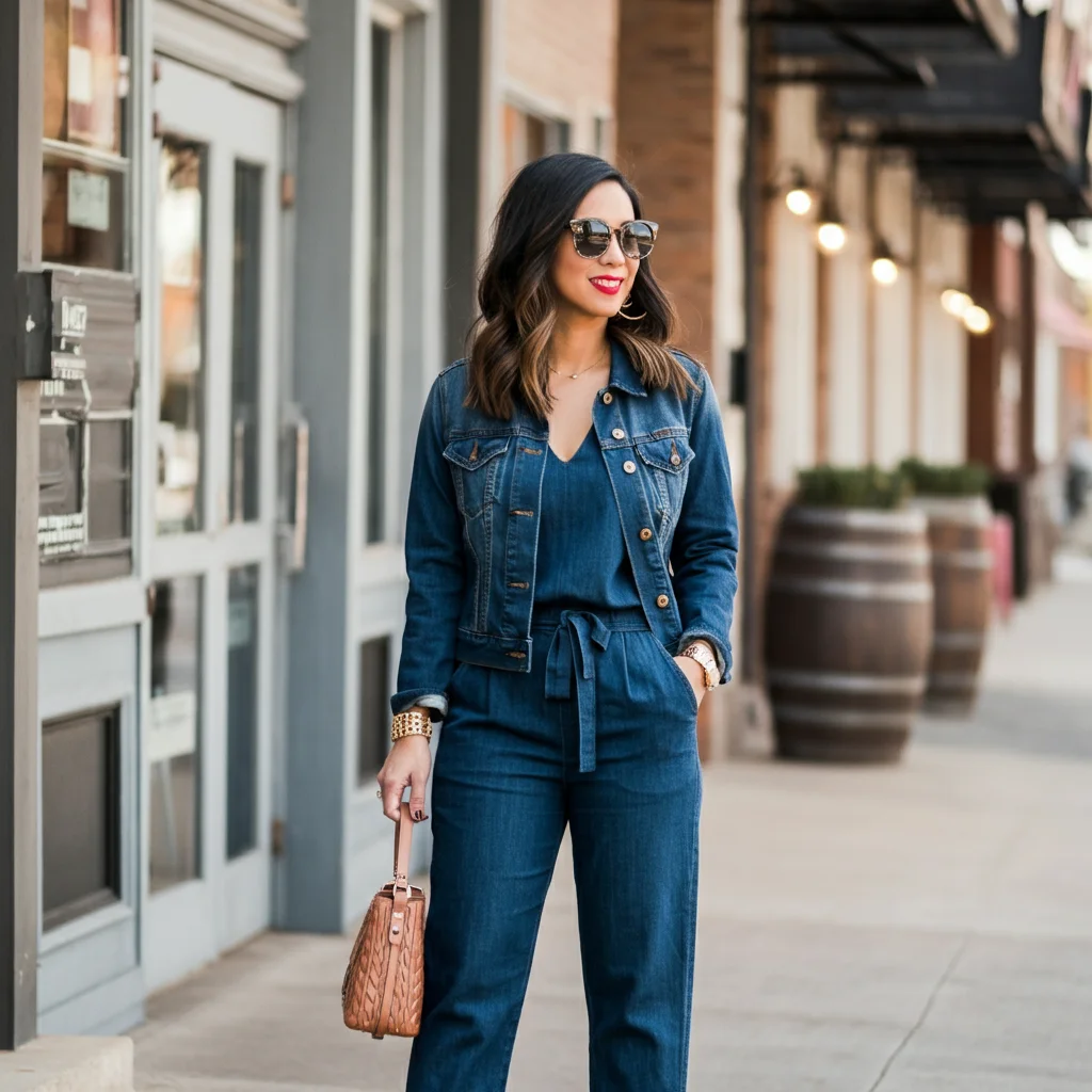 Jumpsuit and Denim Jacket