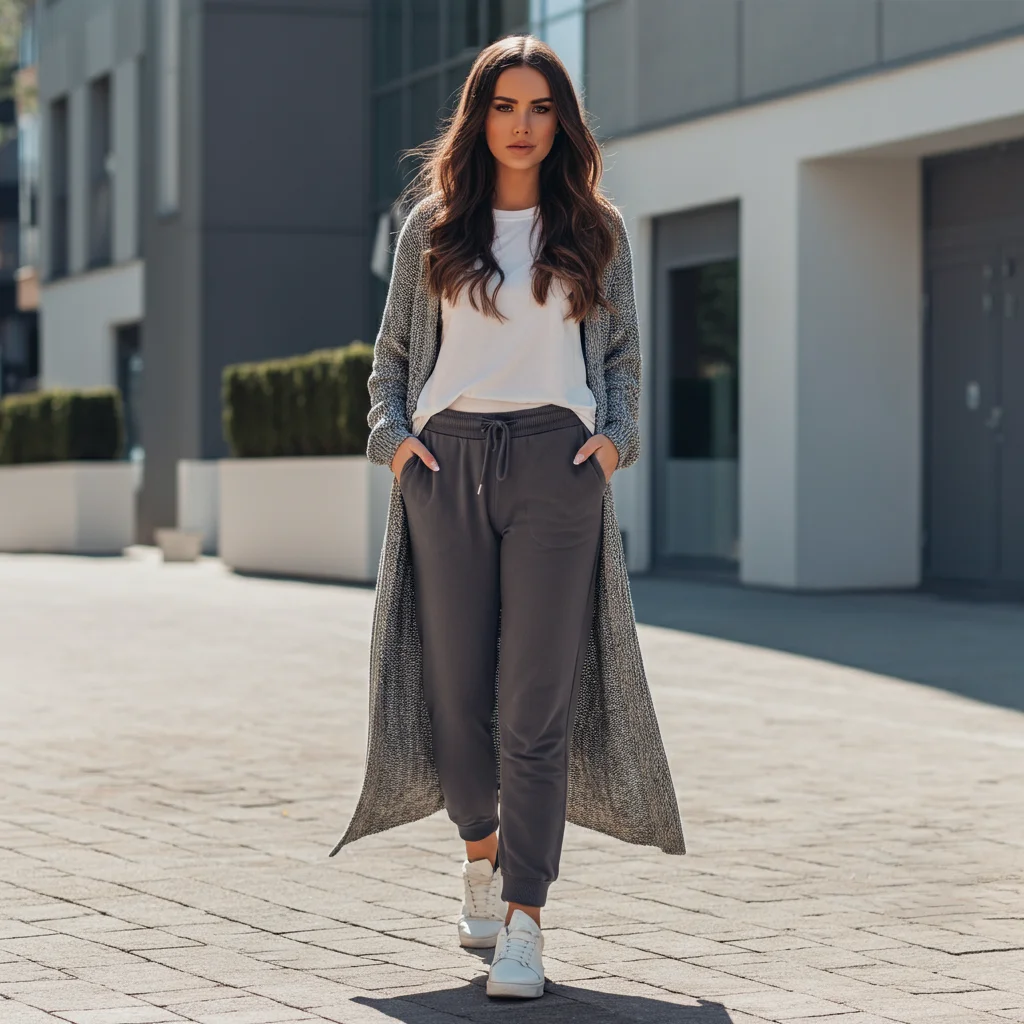 Long Cardigan with Joggers