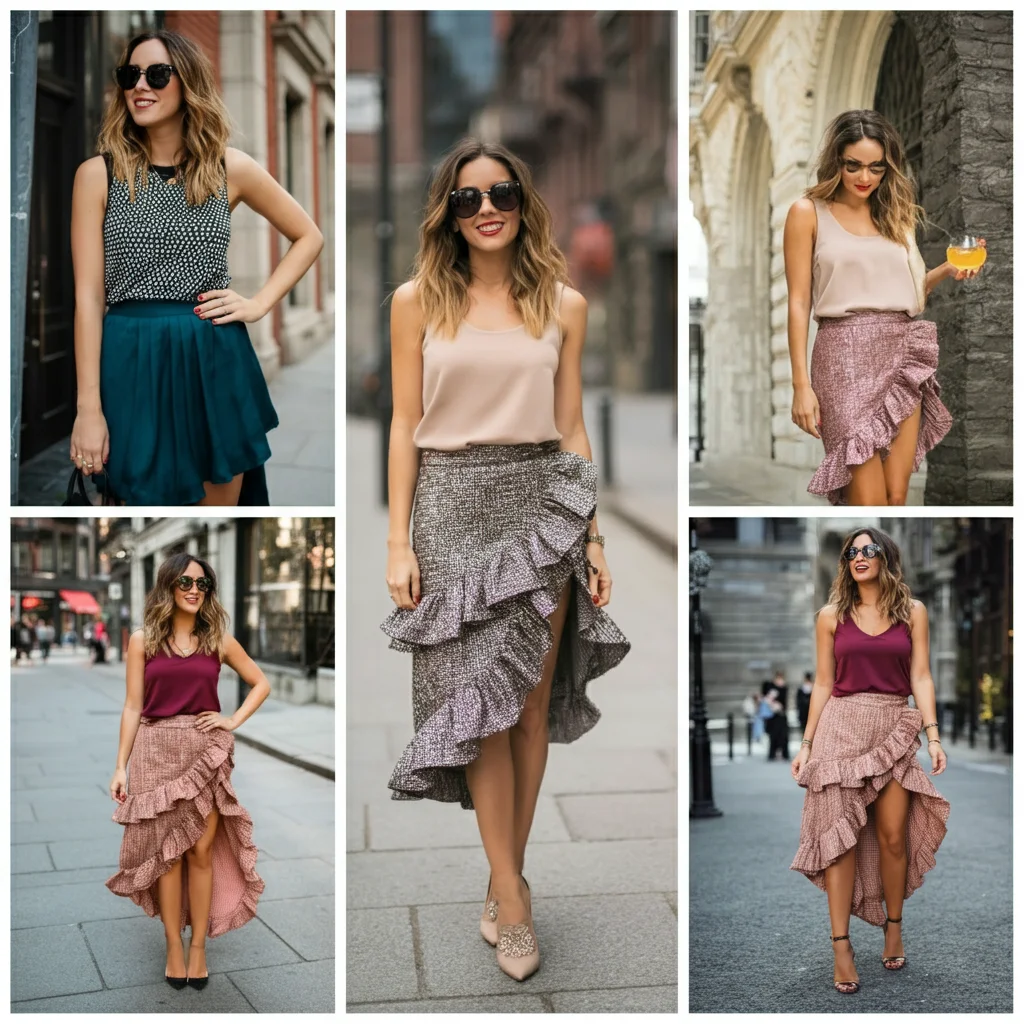 Ruffled Skirt with Fitted Tank Top