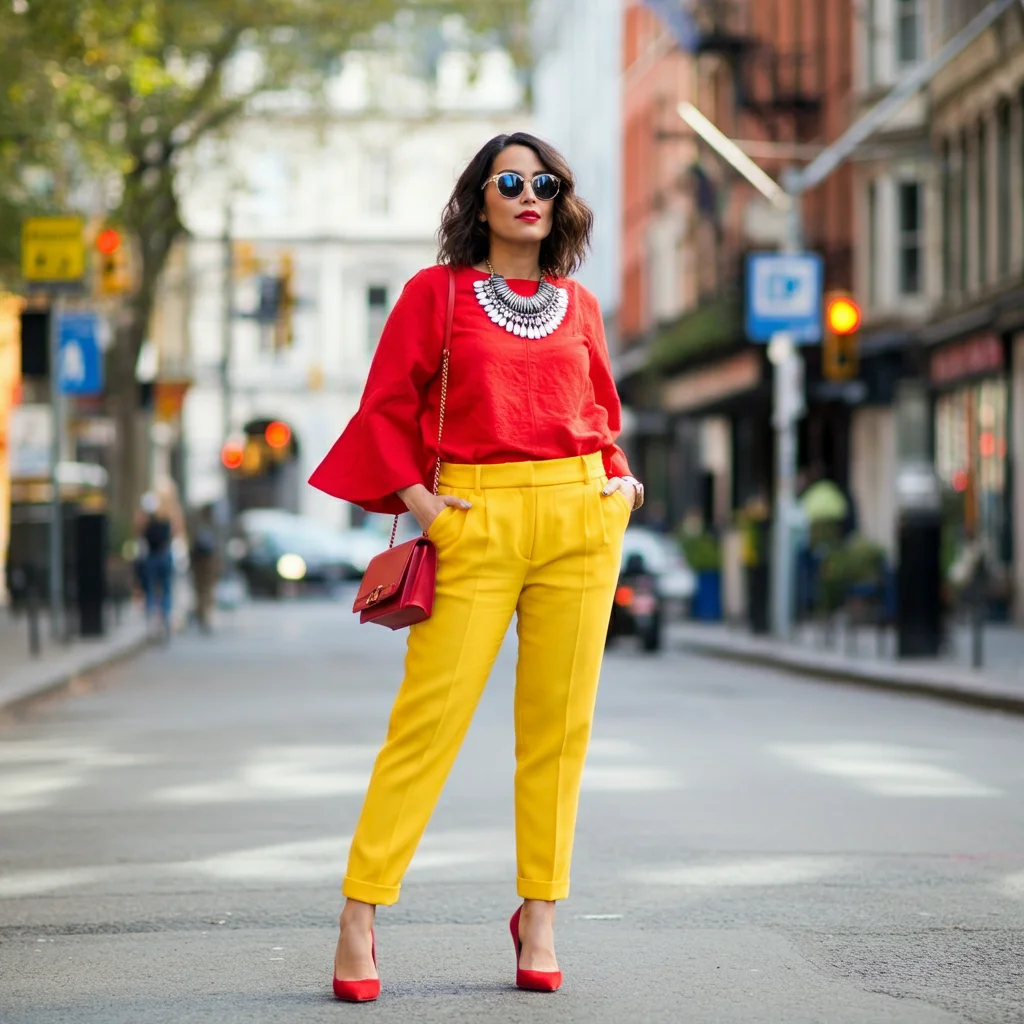 Yellow Pants with Red Top