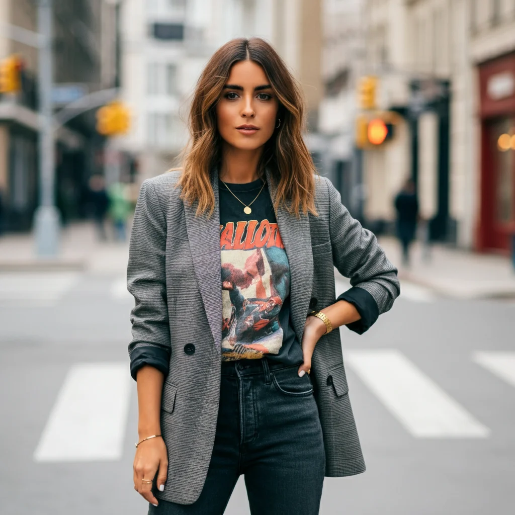 Blazer with a Graphic Tee