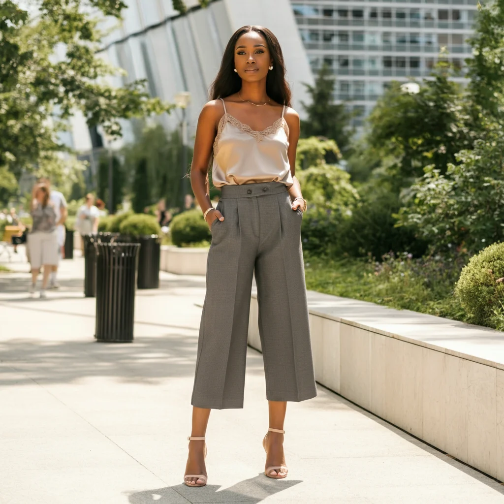 Camisole top with tailored culottes