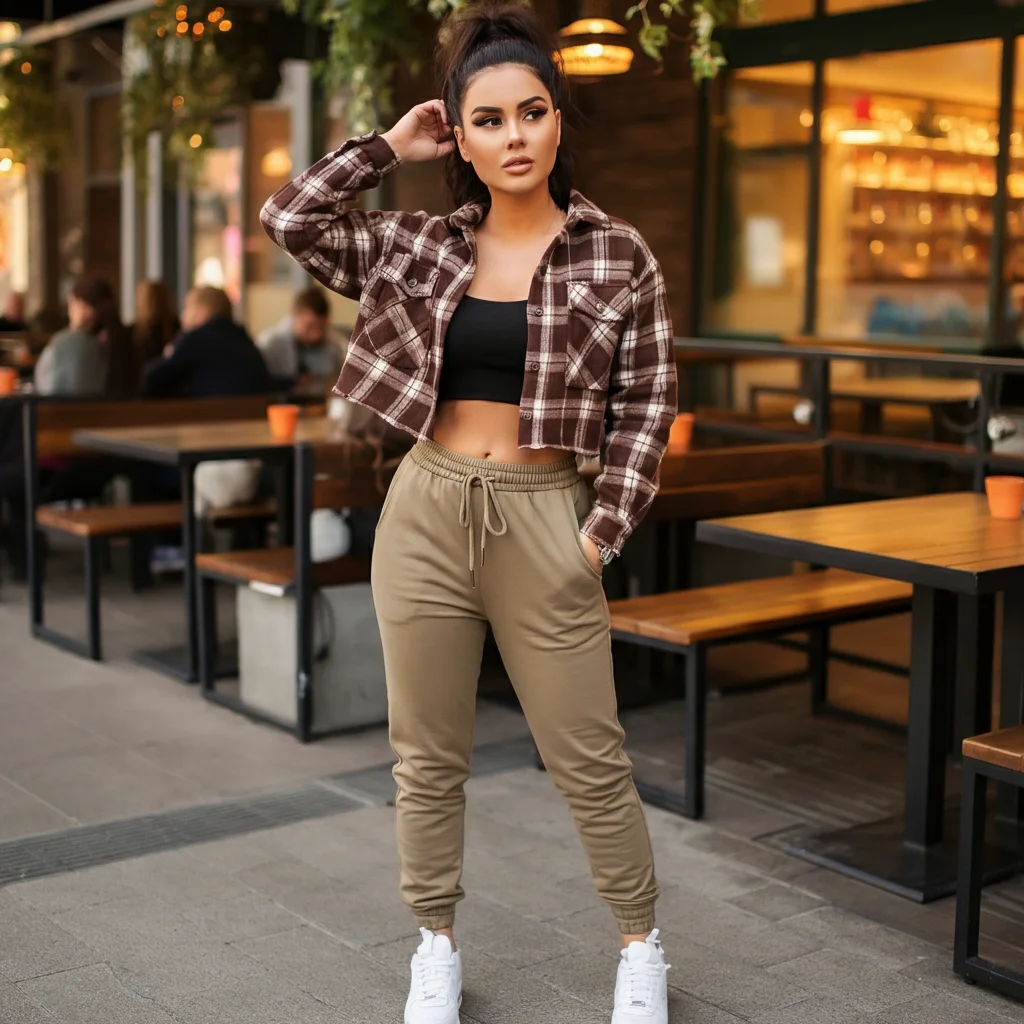 Cropped Flannel and Joggers