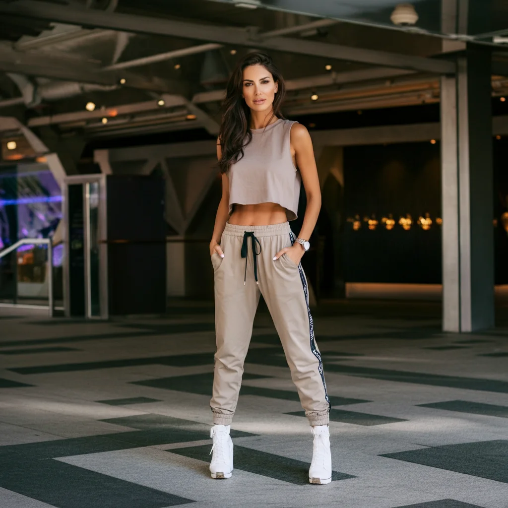 Cropped Tank Top with Joggers