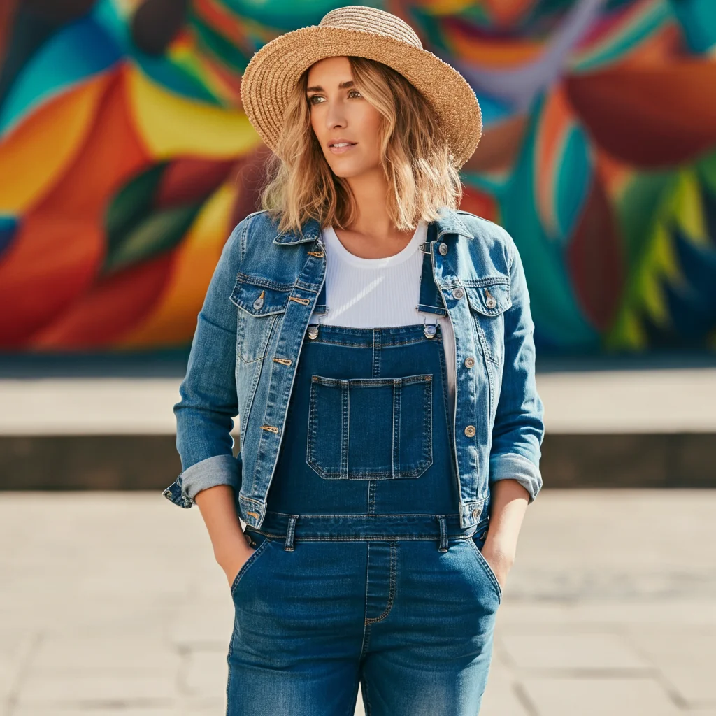 Denim Jacket with Overalls