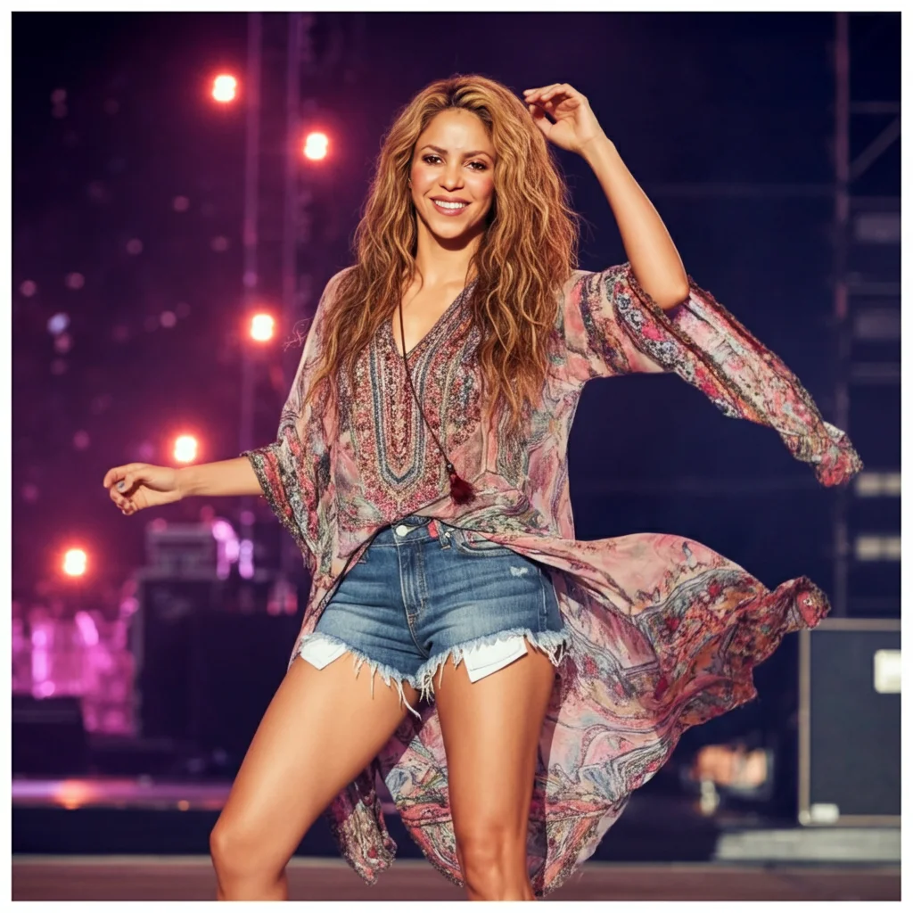 Flowy Tunic with Denim Cutoffs