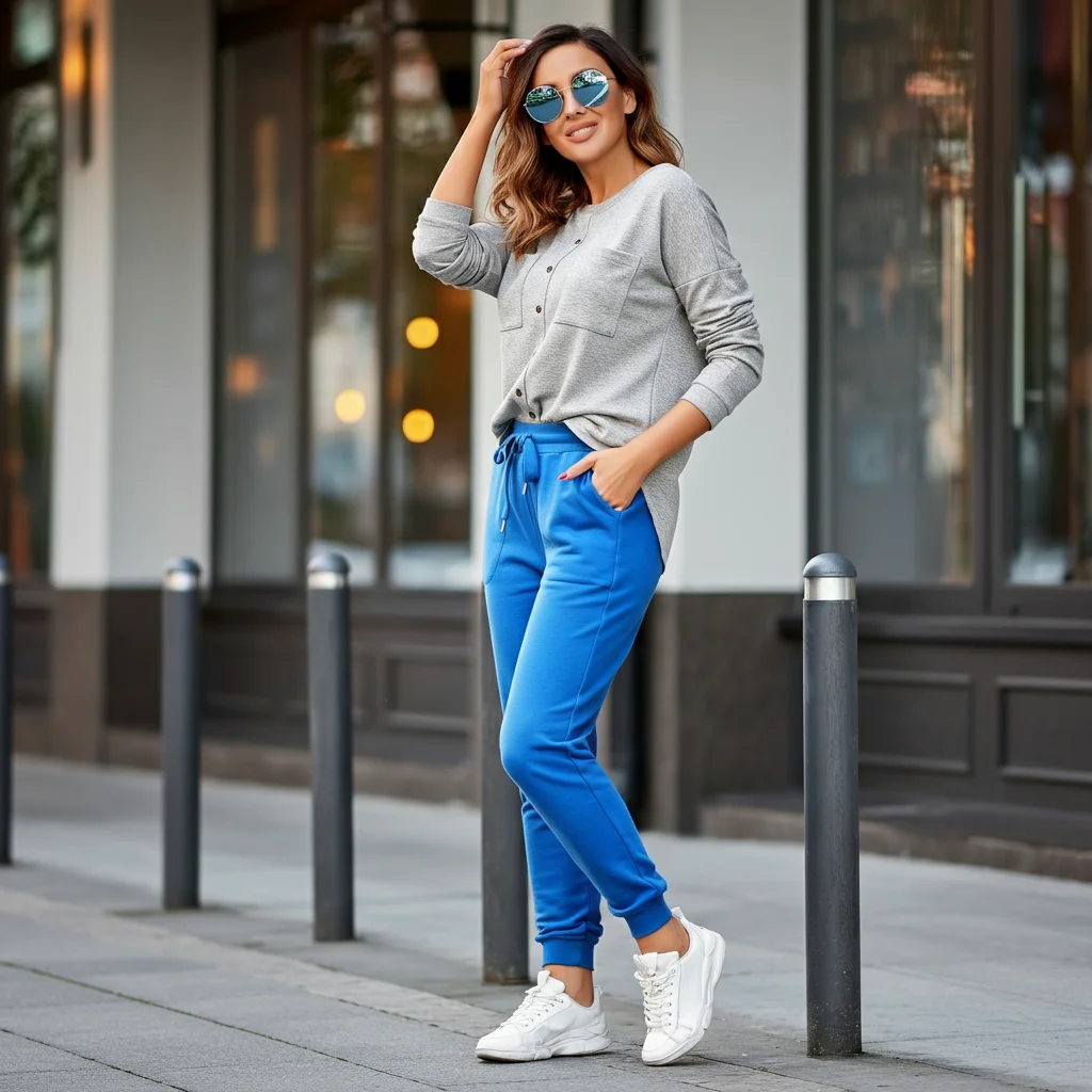 Grey Shirt with Blue Joggers