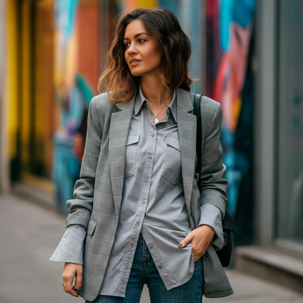 Layered with a Blazer