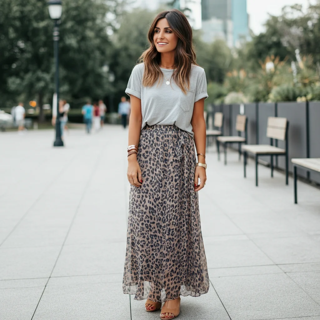 Maxi Skirt with a Simple Tee