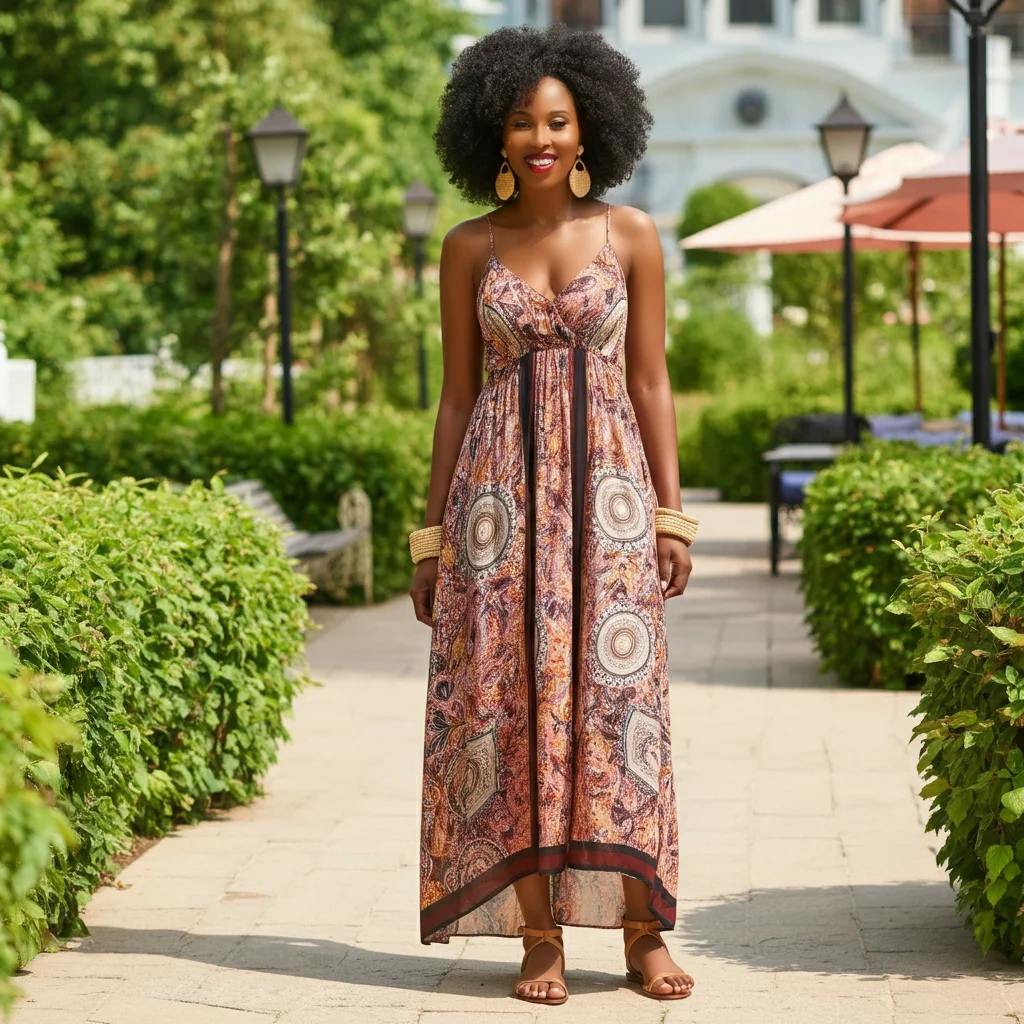 Maxi dress with sandals
