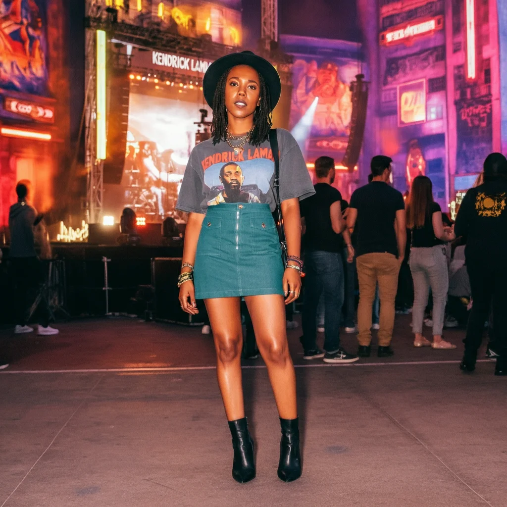Mini Skirt with Band Tee