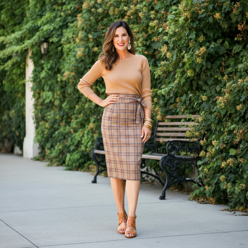 Pencil Skirt with a Knit Top