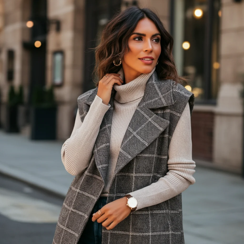 Wool Vest with Turtleneck