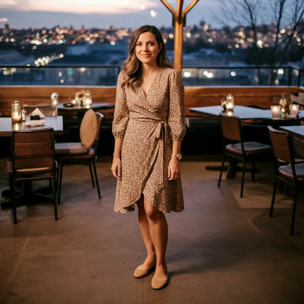 Wrap the Dress with Neutral Flats