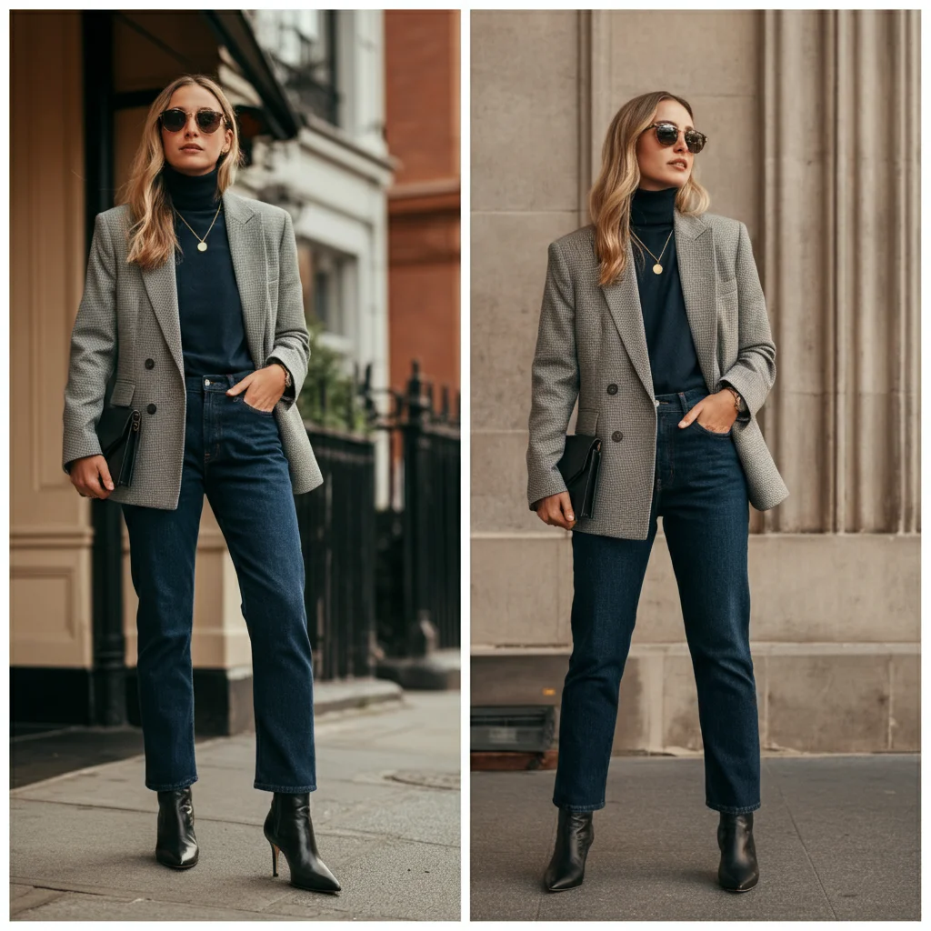 Blazer with Dark-Wash Jeans