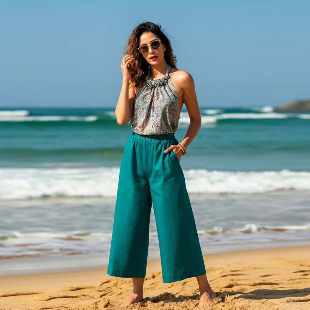 Loose Culottes with a Halter Top