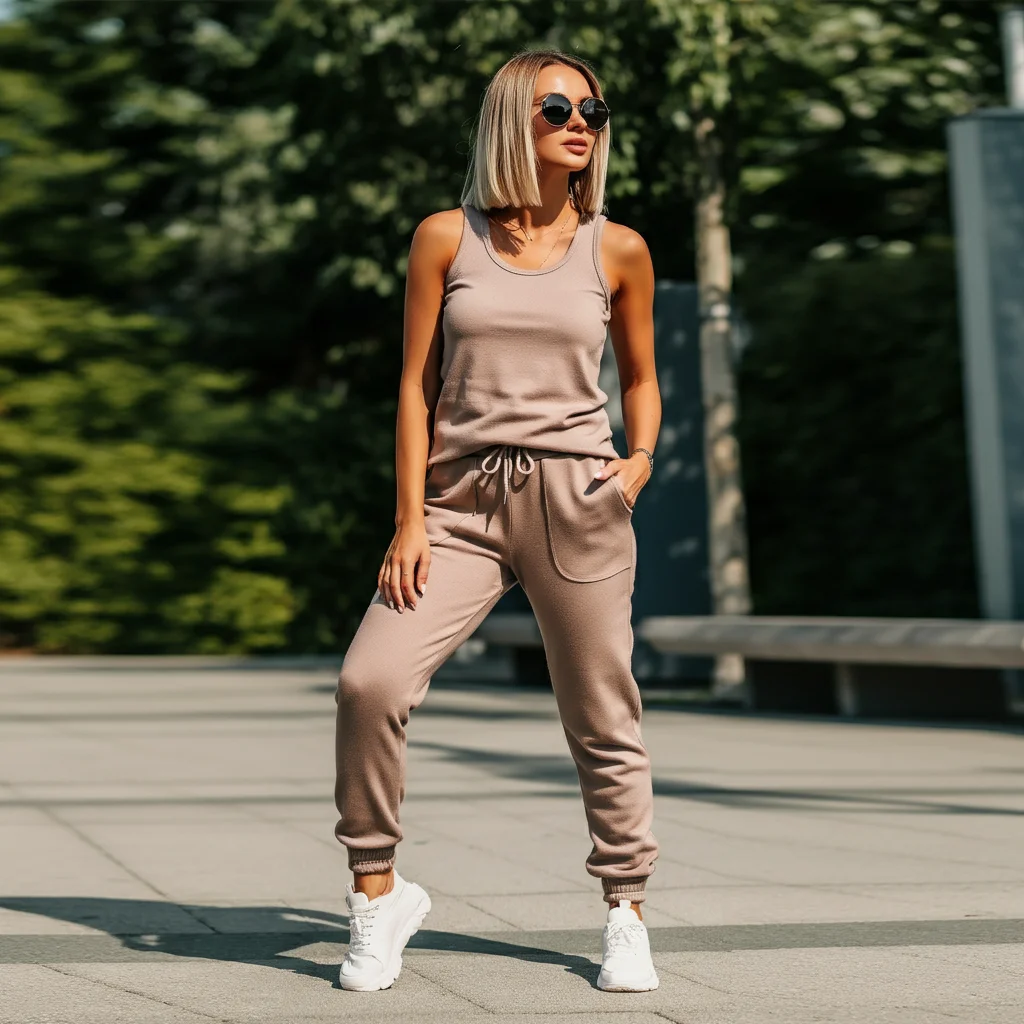 Matching Joggers with a Tank Top