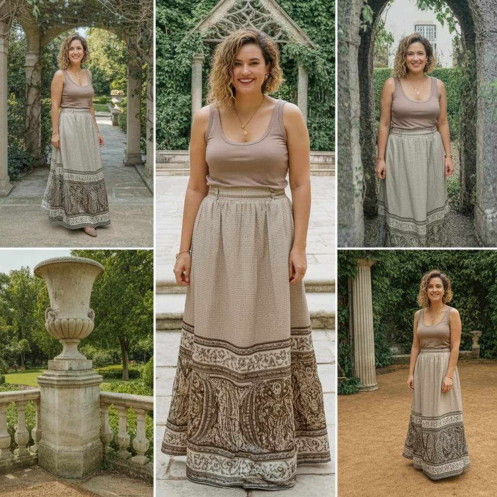 Maxi Skirt with Fitted Tank Top