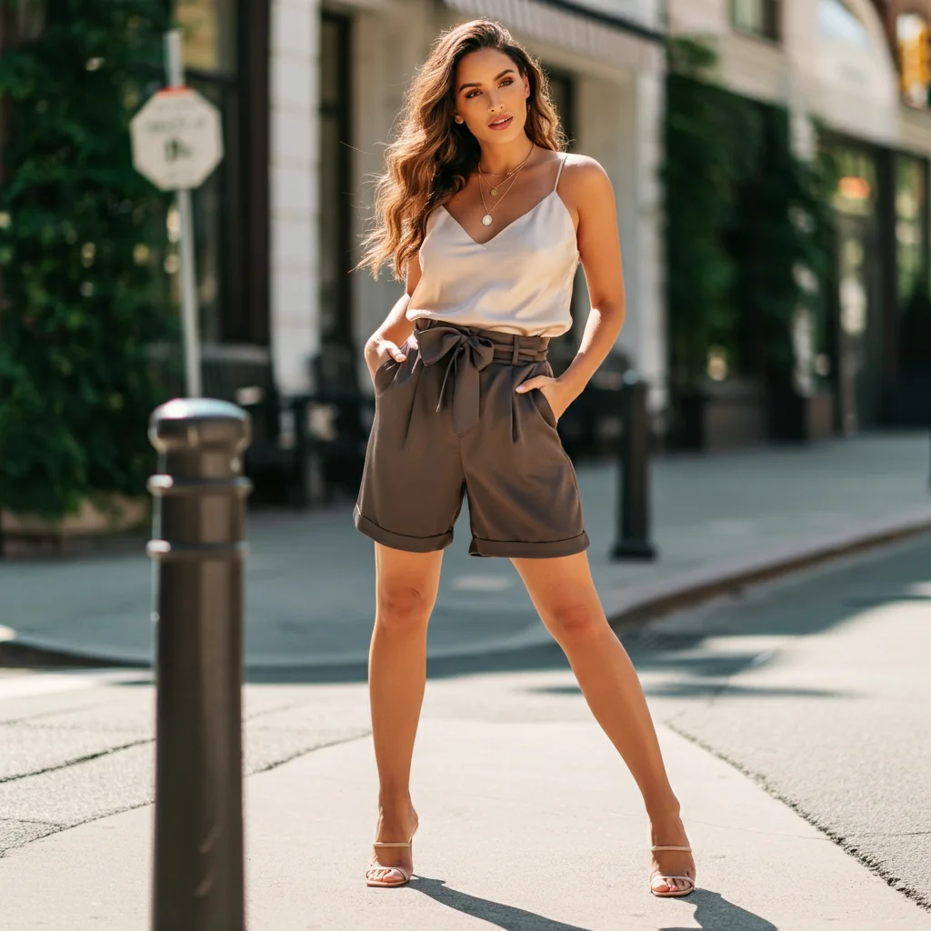 Mid-Length Shorts and a Satin Cami