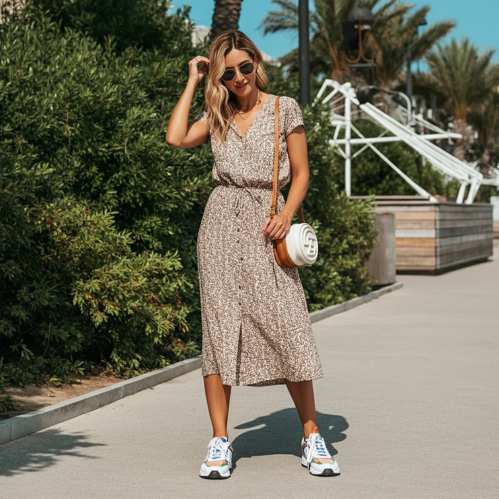 Midi Dress with Sneakers
