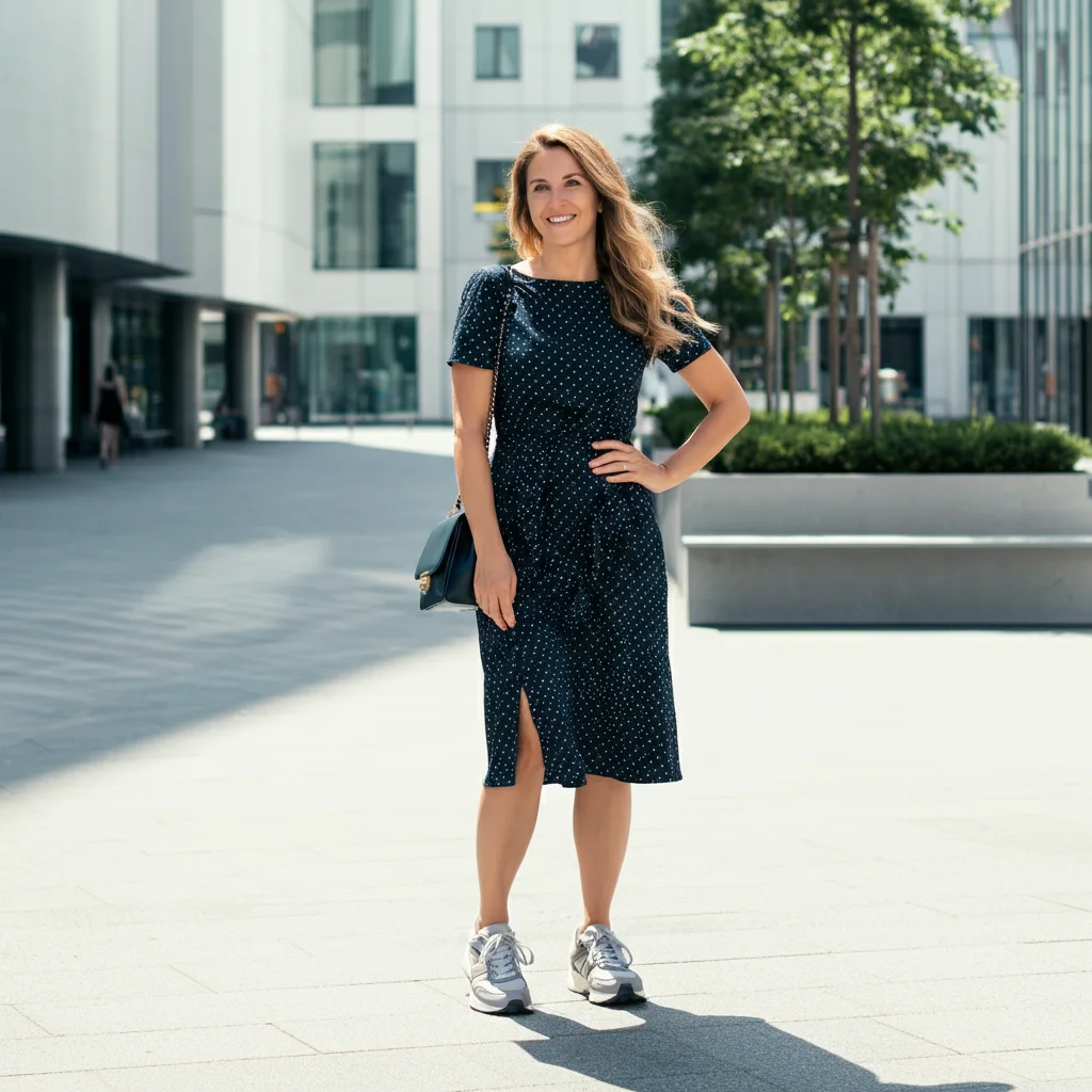 Midi Dress with Sneakers