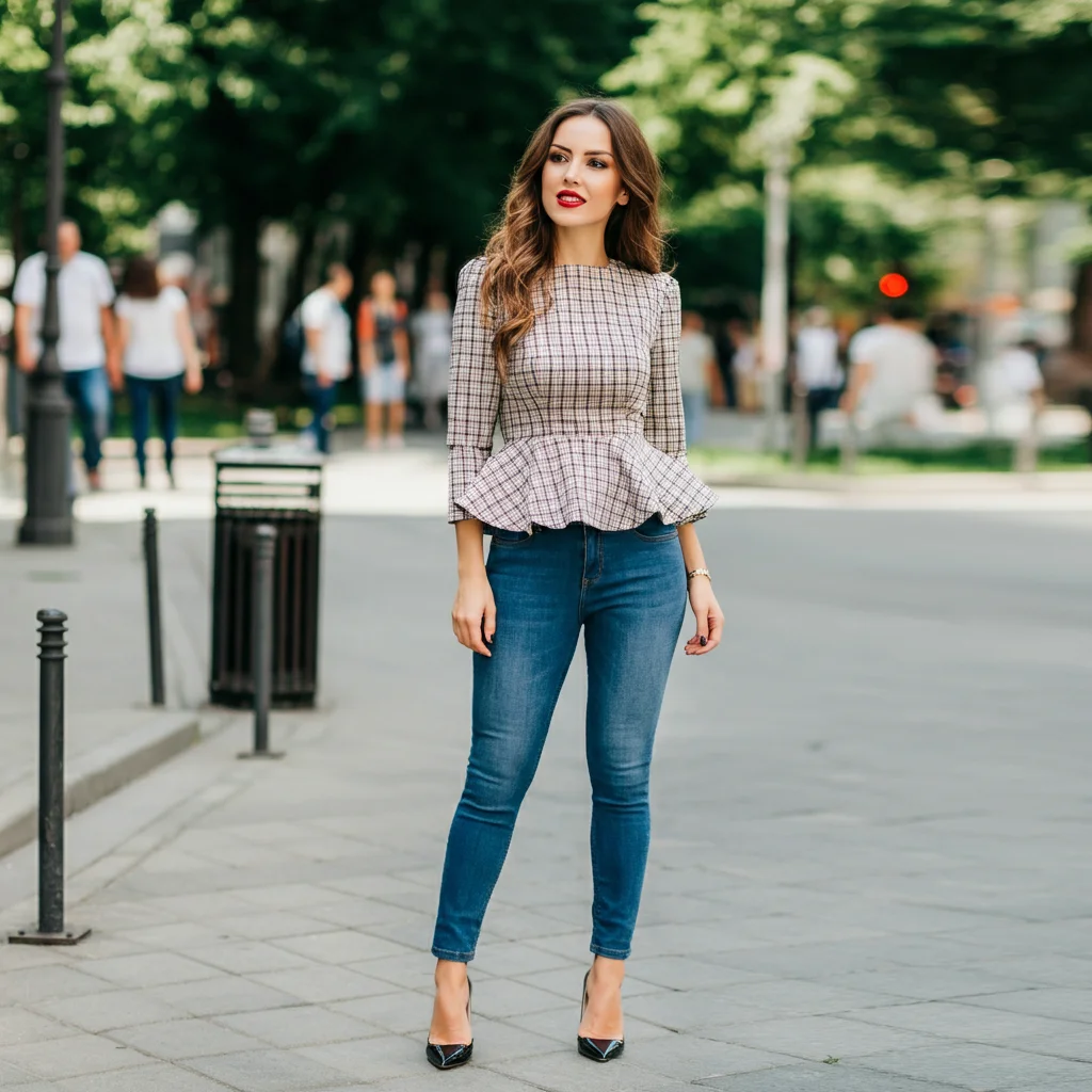 Peplum Top with Skinny Jeans