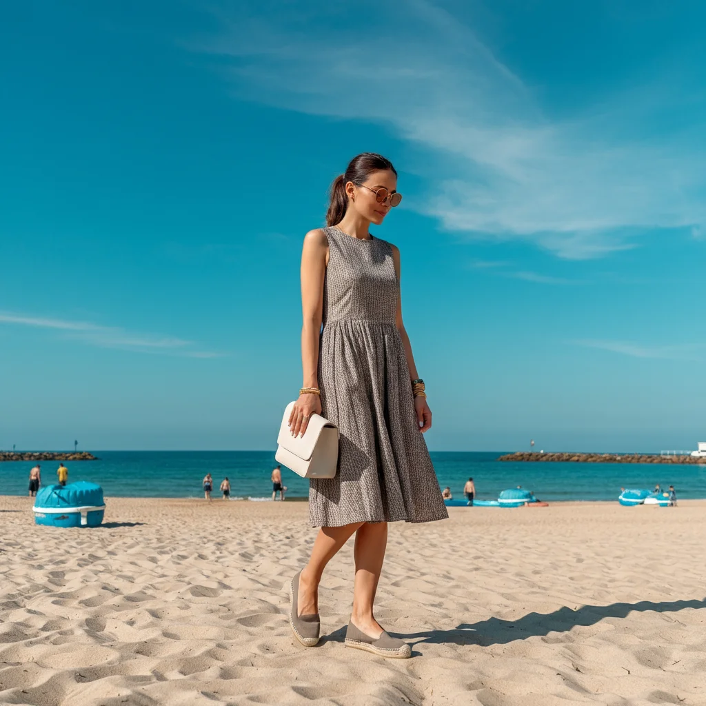 Sleeveless Dress with Espadrilles