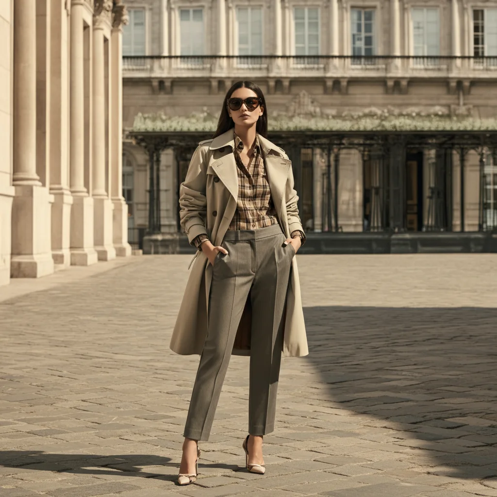 Trench Coat with Slim Trousers