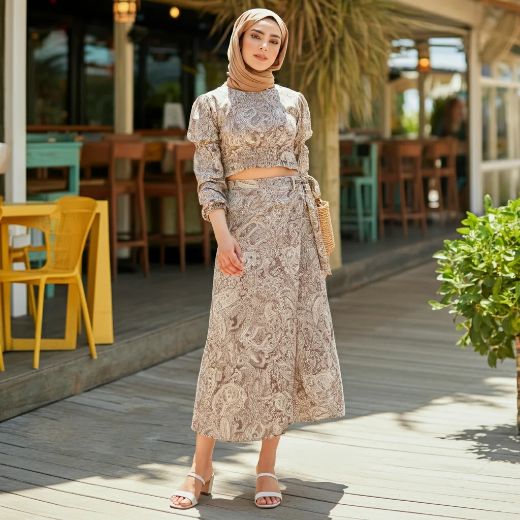 Wrap Skirt with a Crop Top