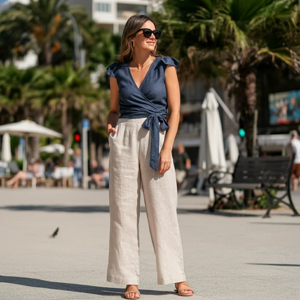 Wrap Top and Linen Pants