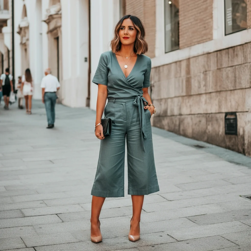 Wrap Top with Culottes
