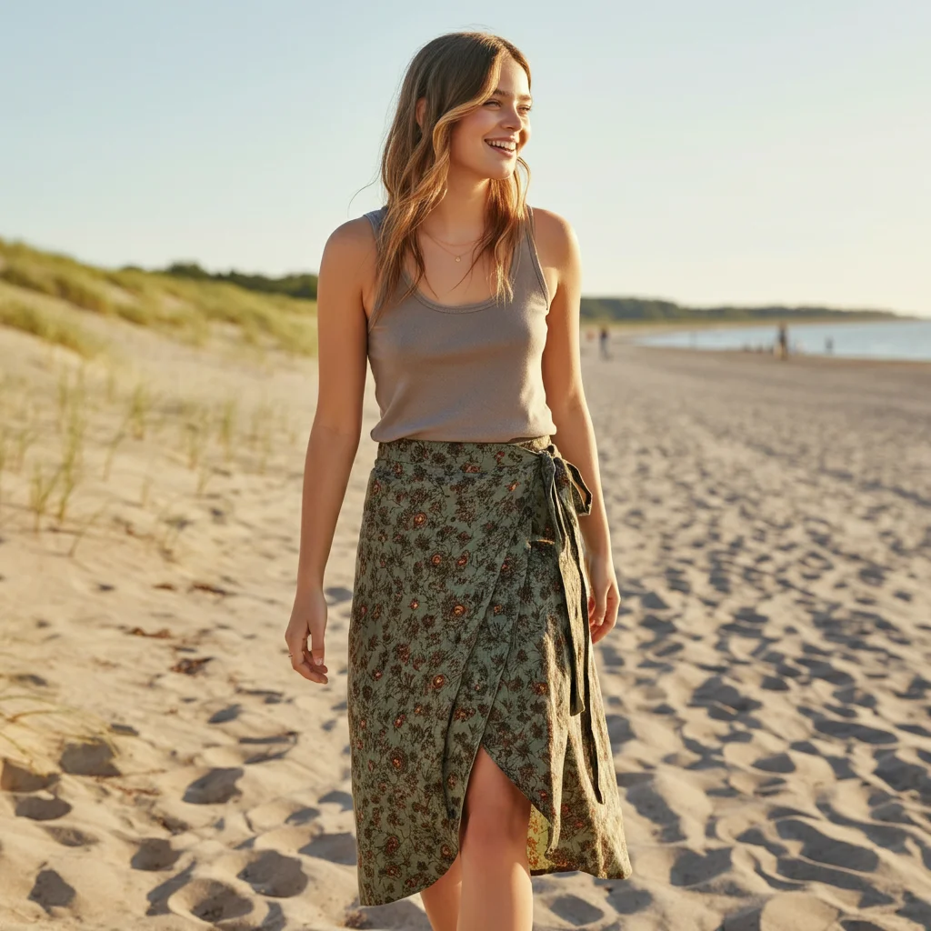 Wrap the Skirt with a Simple Tank Top