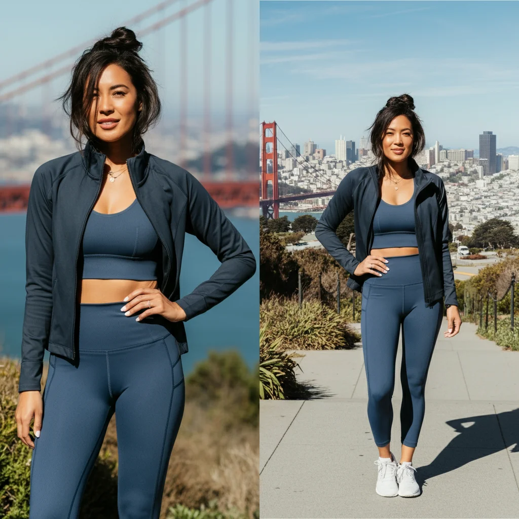 Athletic Jacket and High-Waisted Leggings