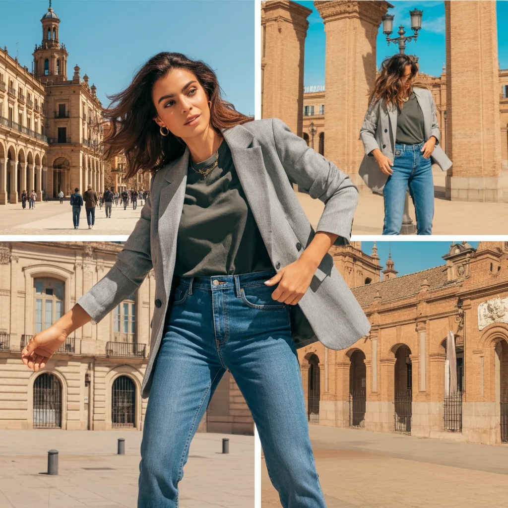 Blazer with a T-shirt and Jeans