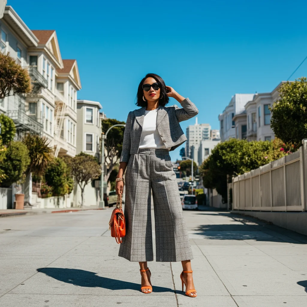 Cropped Jacket with Culottes
