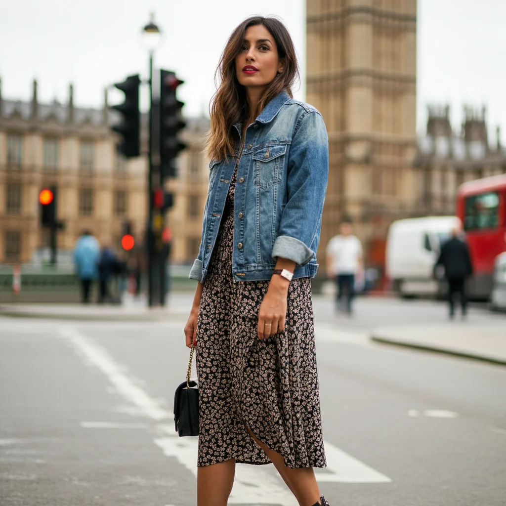 Denim Jacket with Midi Dress