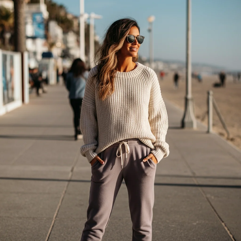 Joggers with a Relaxed Knit Sweater