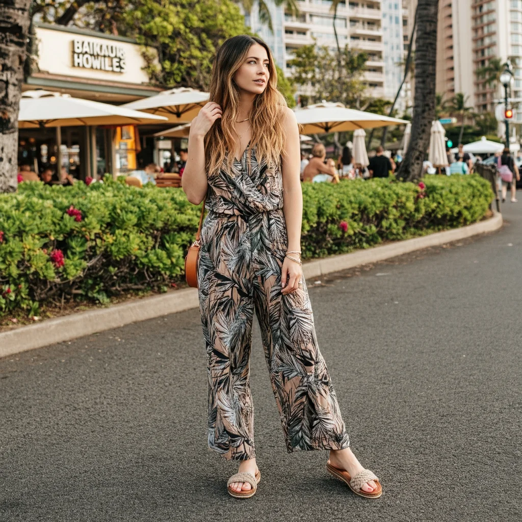 Jumpsuit with Flat Sandals