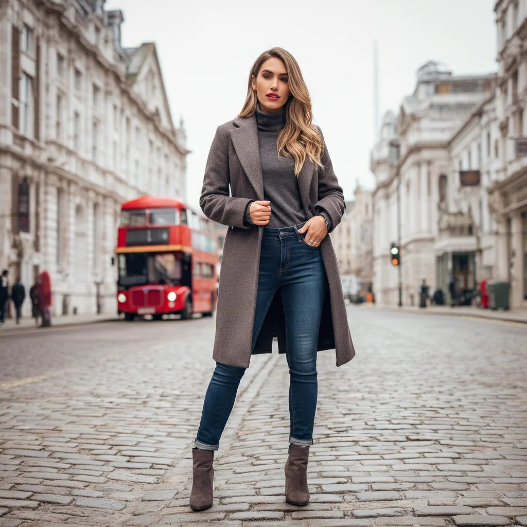 Long Coat with Skinny Jeans