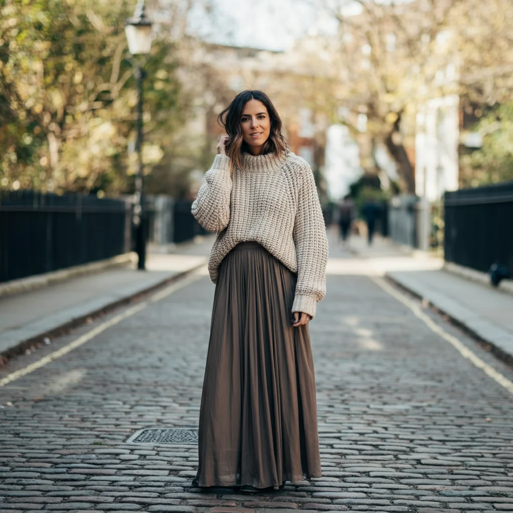 Maxi Skirt with Chunky Knit