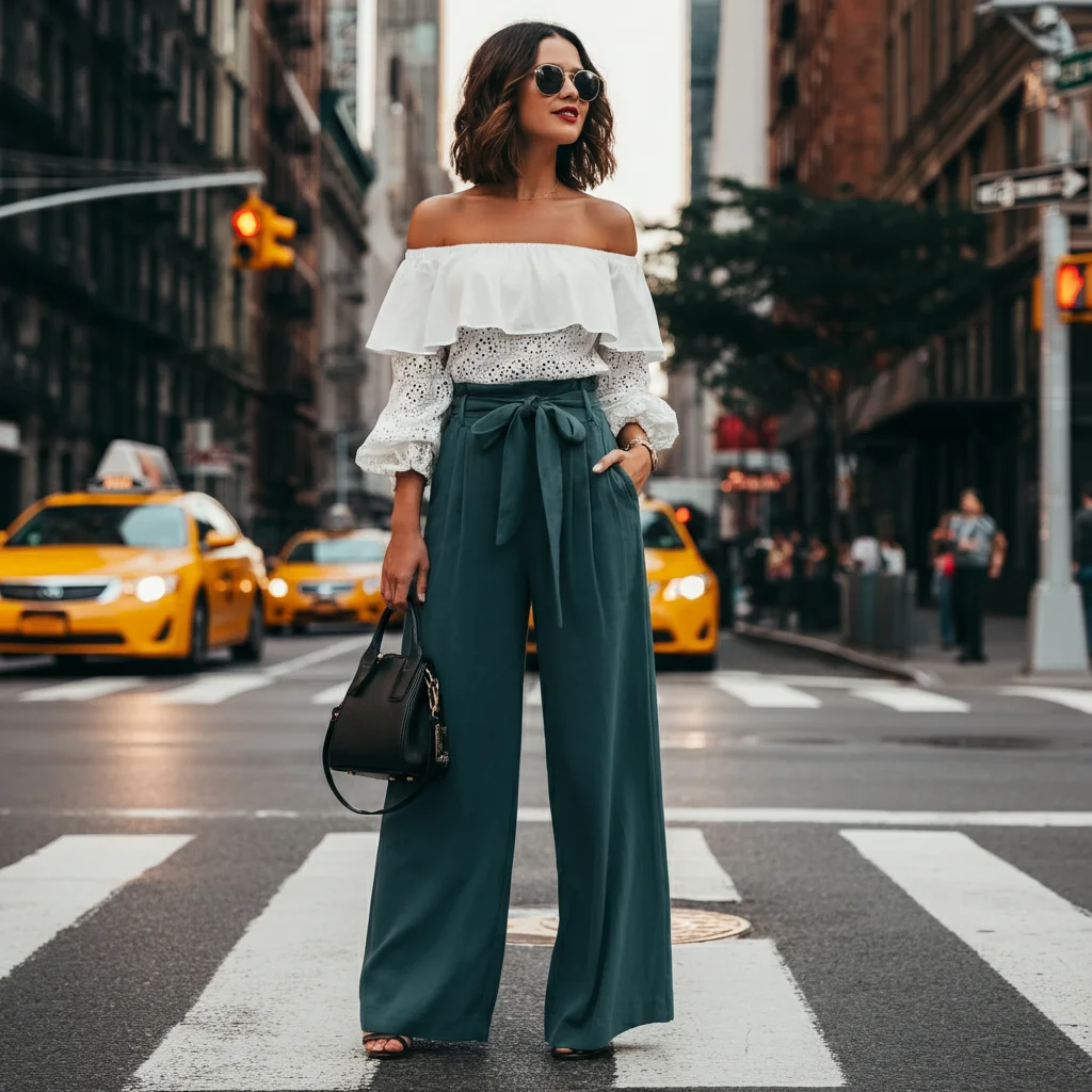 Off-Shoulder Top with Palazzo Pants