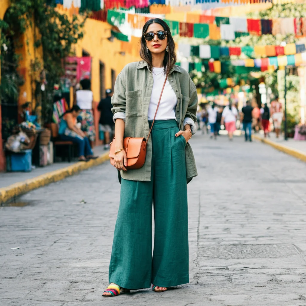 Oversized Shirt with Wide-Leg Trousers