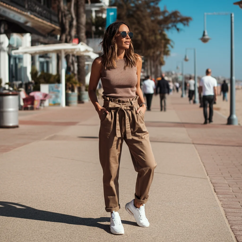 Paperbag Trousers and a Fitted Top