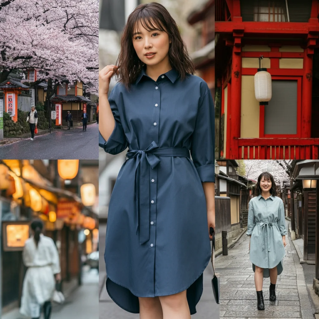 Shirtdress with a Belted Waist
