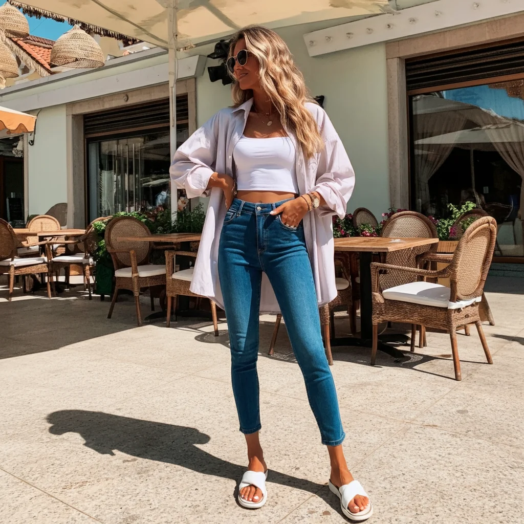 Skinny Jeans and an Oversized Button-Up Shirt
