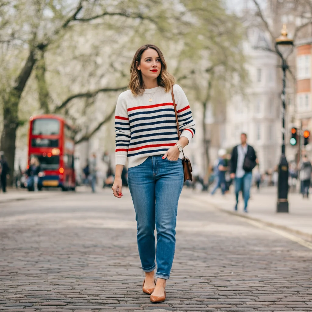 Striped Jumper with Blue Jeans
